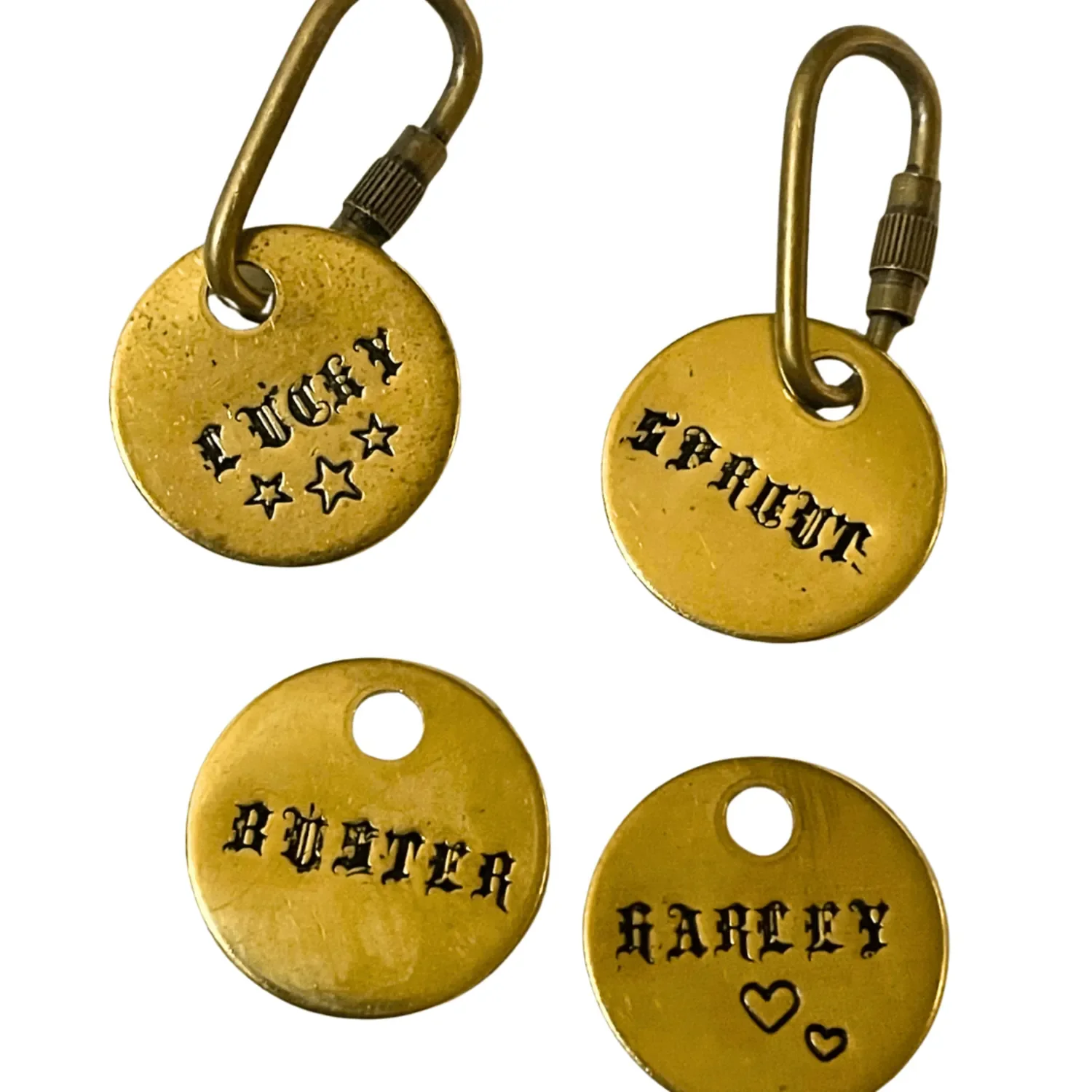 Custom Goth Hand Stamped Brass Pet ID Tag