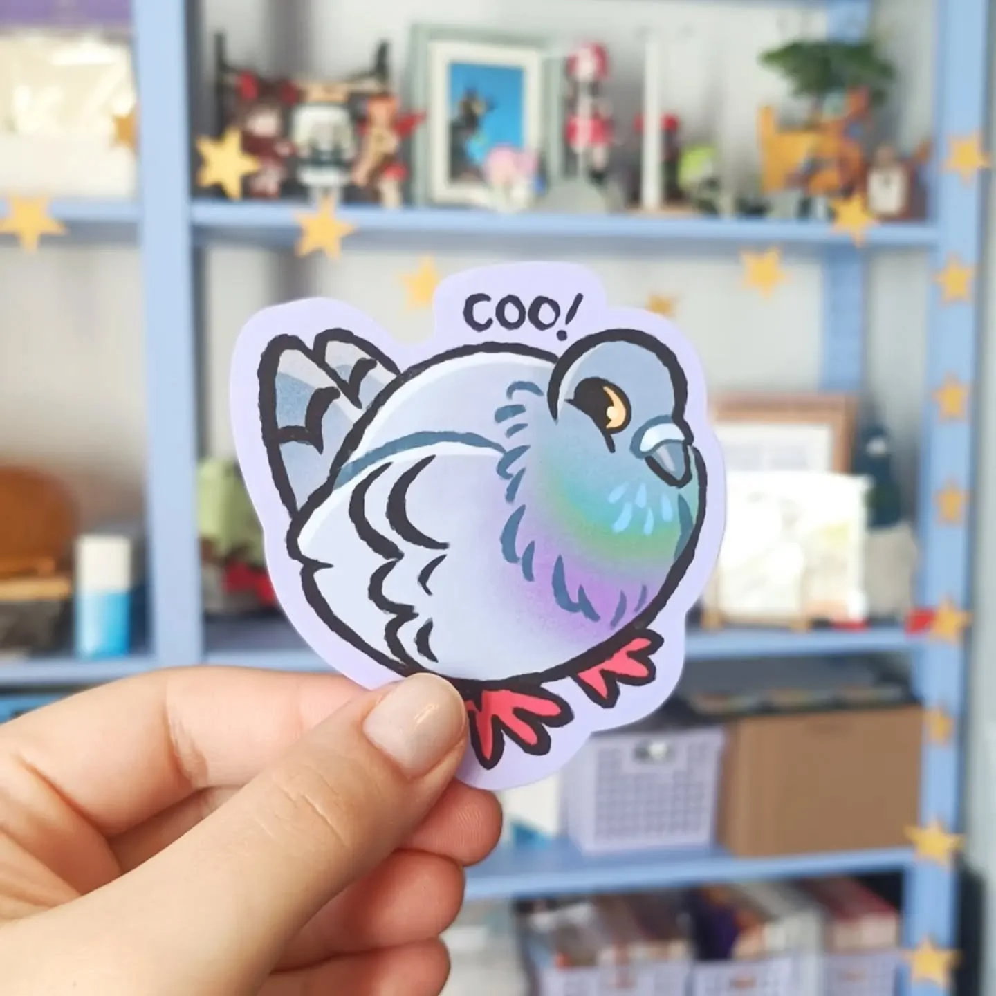 New bird stickers! Did anyone else get obsessed with awebo? 

#armageddonexpo #smallbusiness #artistalley #pigeon #awebo