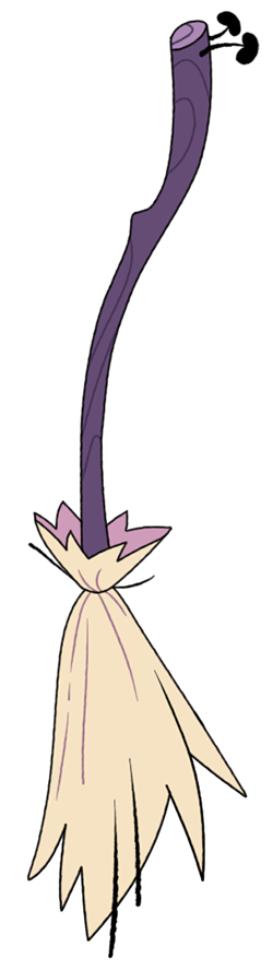 A cartoon-style broomstick