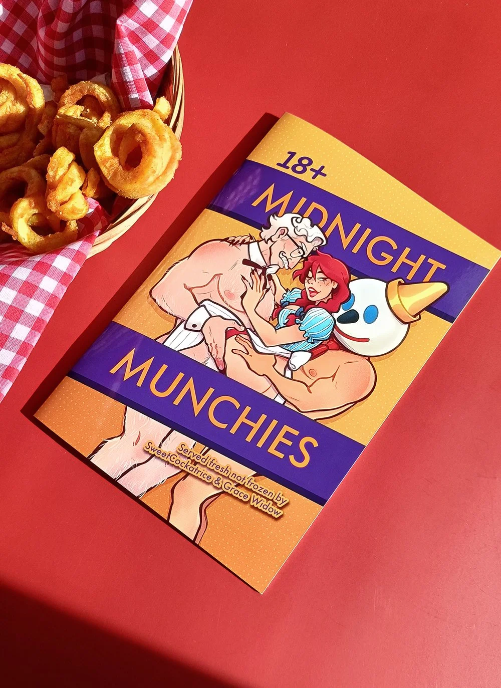 Midnight Munchies ins a combination Art and Fiction zine about a couple of your favourites.
Featuring a short story written by Grace Widow and Illustrations by Kale de Wild.