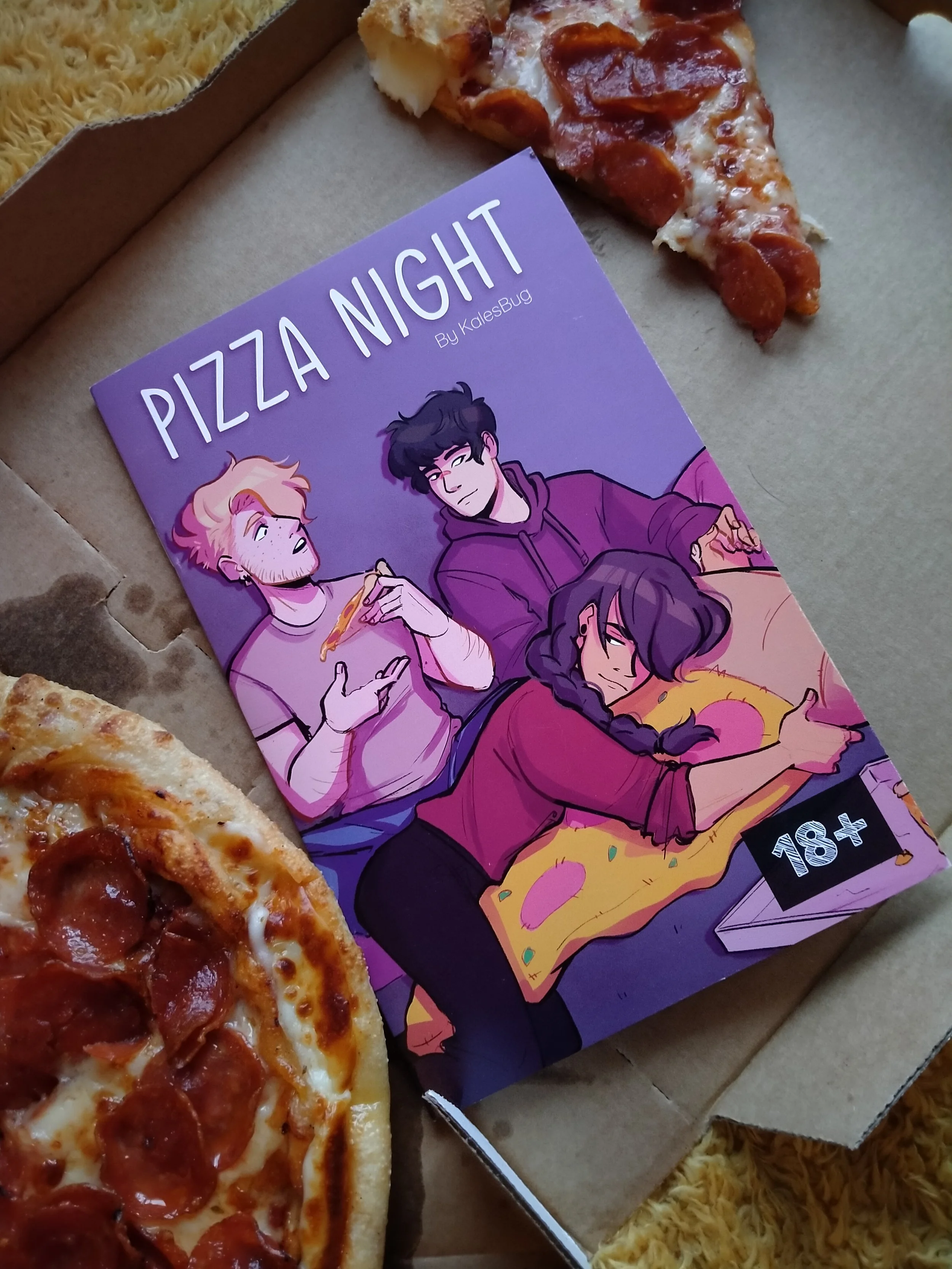 Pizza Night is a non-canon extract comic from my Webcomic Griefer Belt, with, Lars Scott and Seong spending a night together