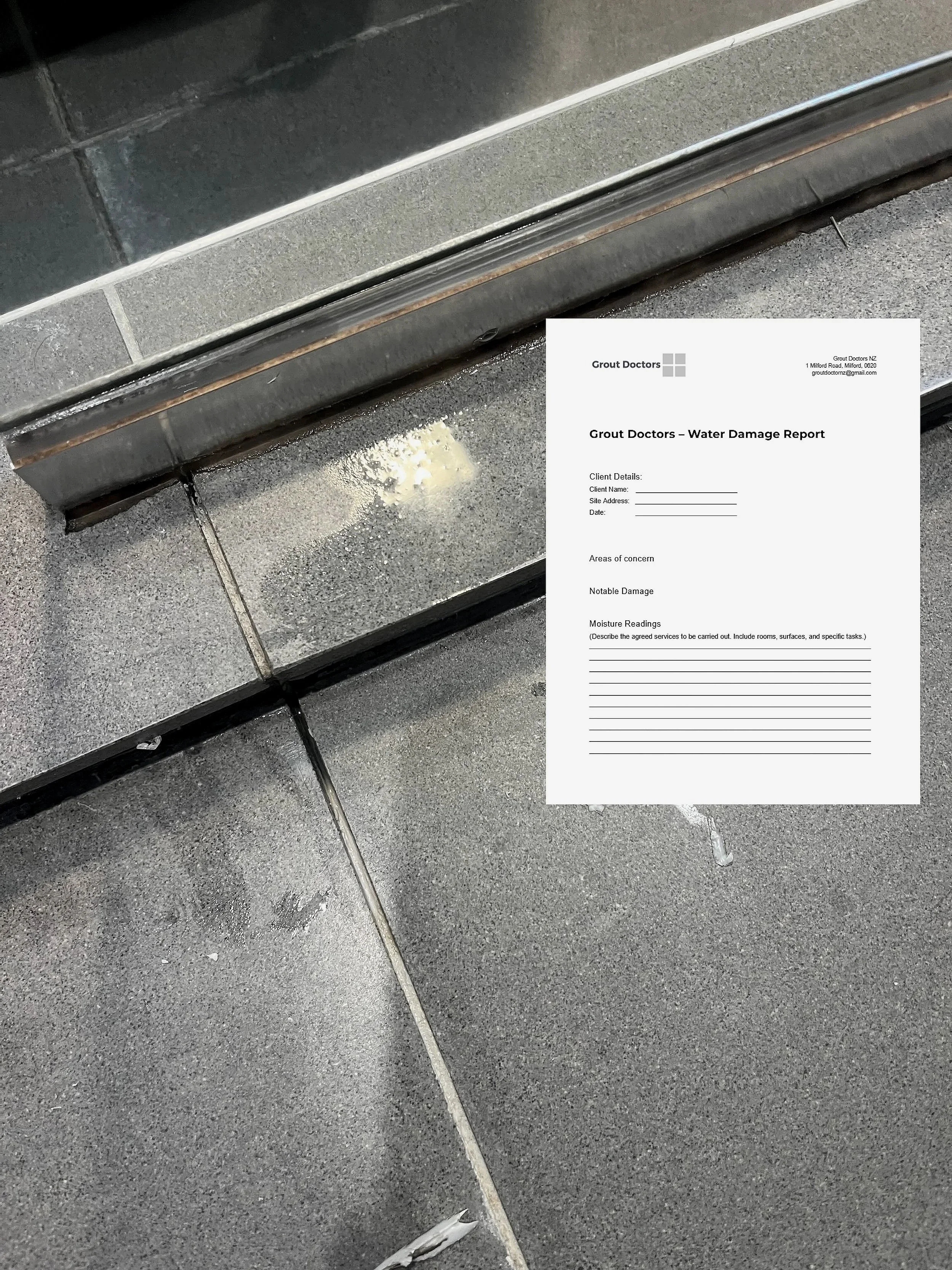 Water damage inspection report