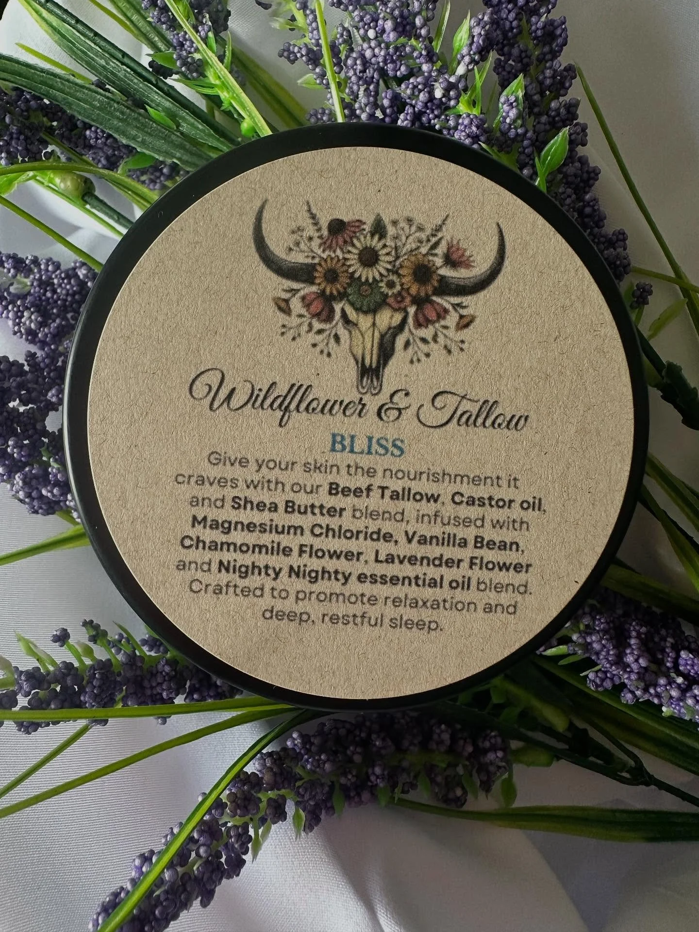 Wind down with Bliss

This deeply nourishing skin balm is your nightly invitation to relax, restore, and drift into peaceful sleep.

Crafted with a calming blend:

&bull; Beef Tallow &ndash; Rich in skin-loving vitamins A, D, E &amp; K ✨ Deeply moist