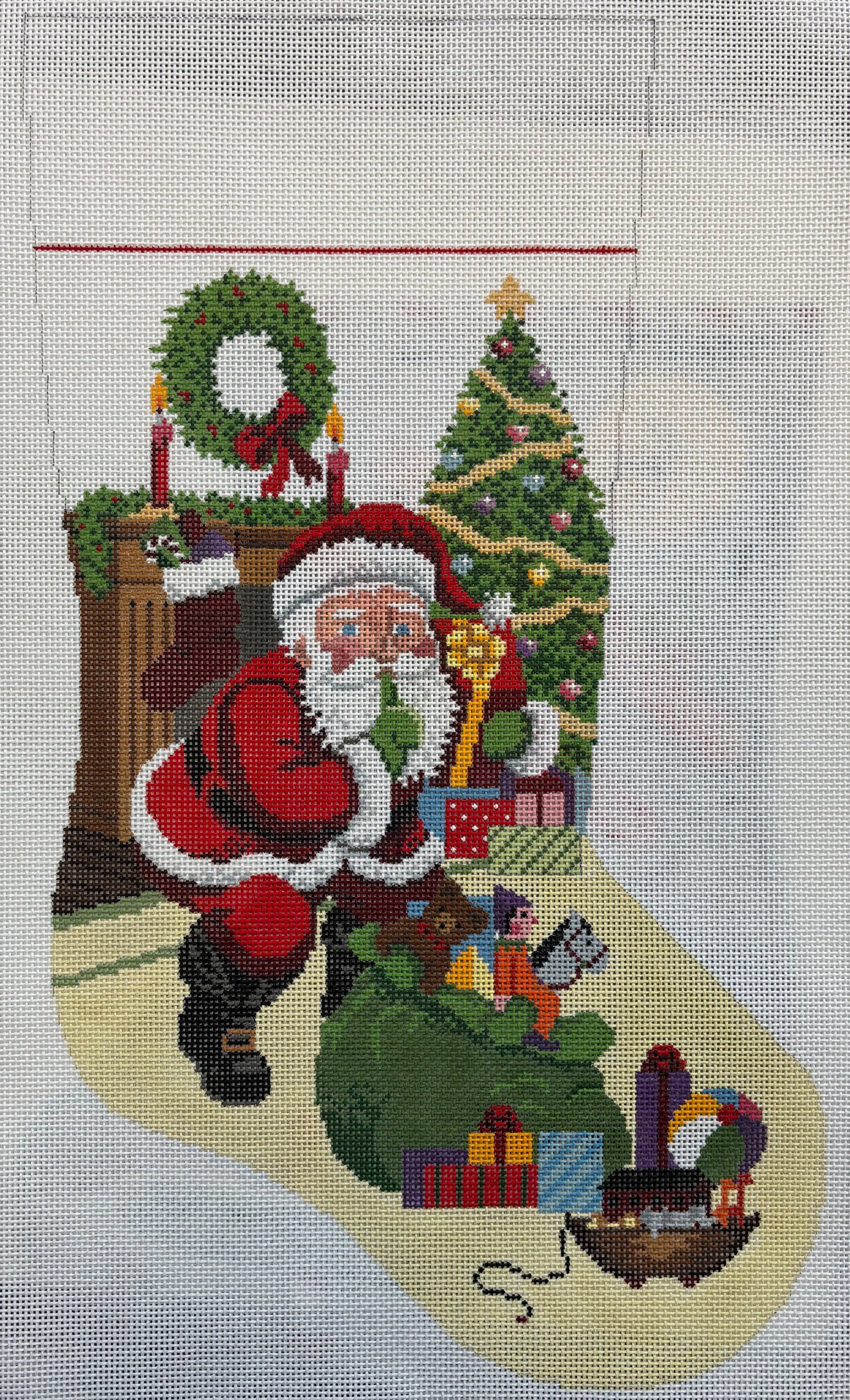 Shh Santa with Bag of Toys Stocking