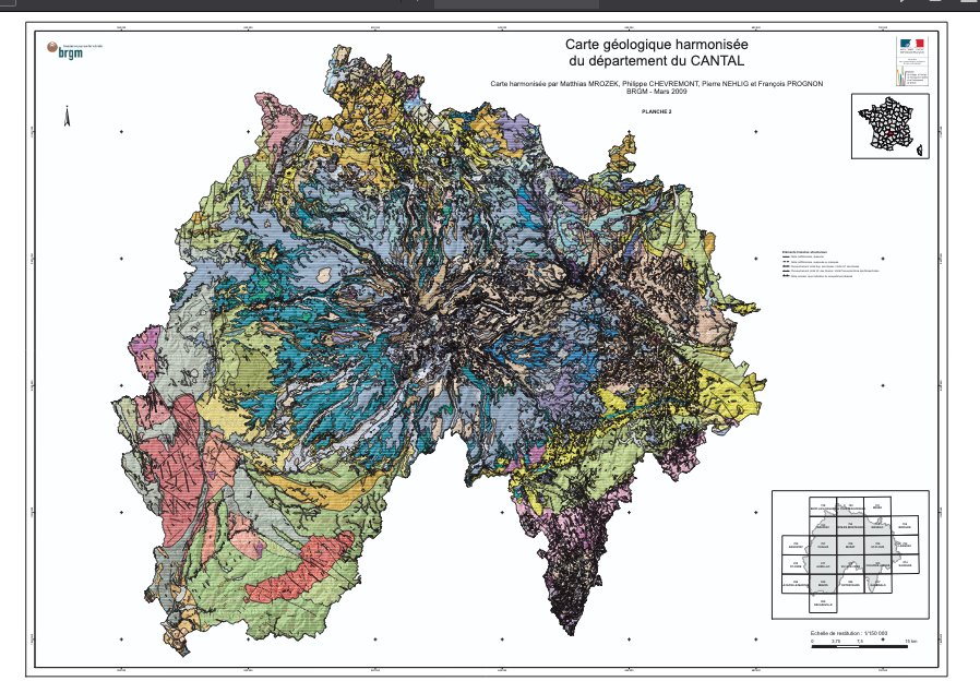 Carte géologique du Cantal