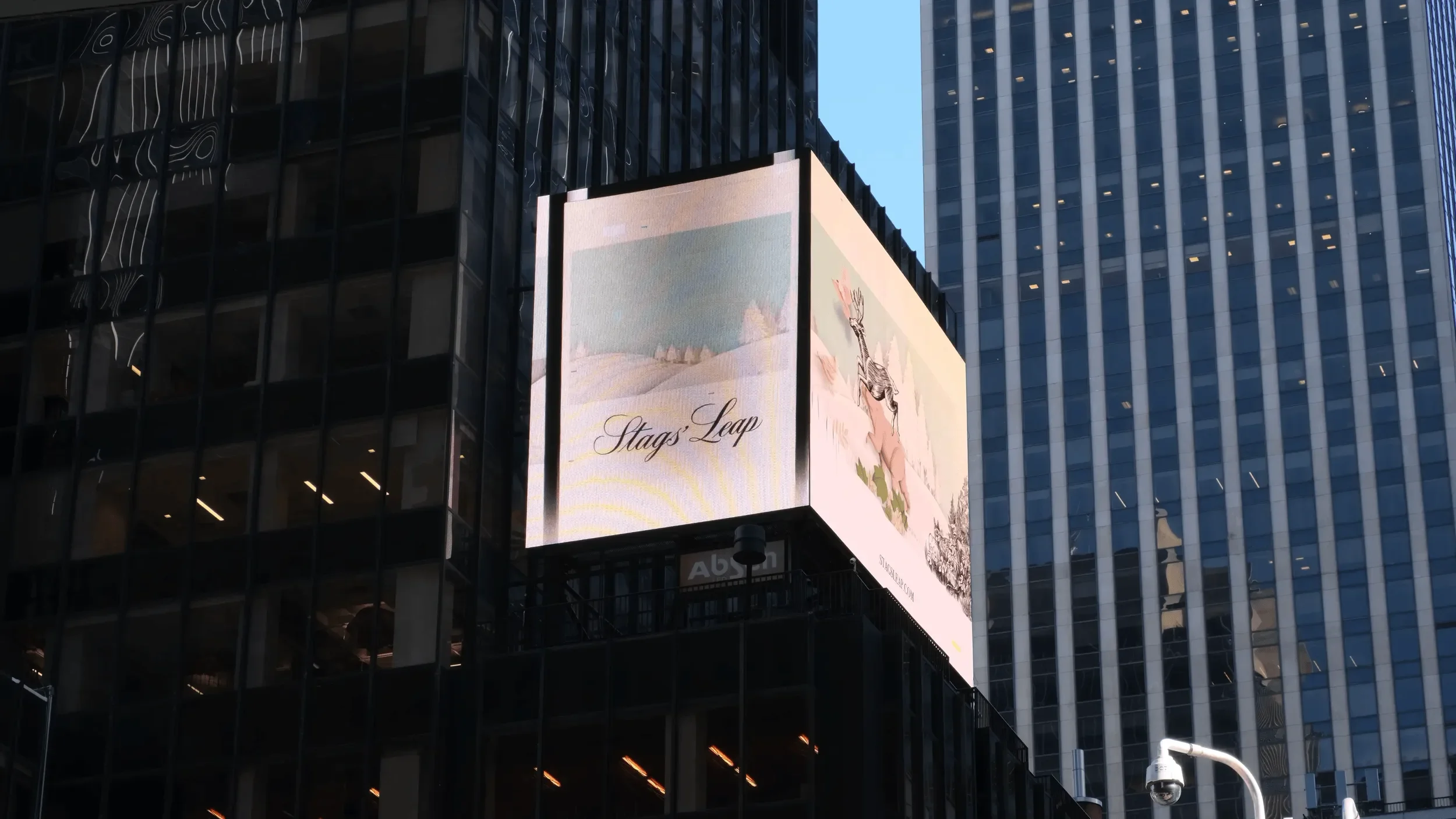 Billboard display of the Stags' Leap Winery animation project in New York City