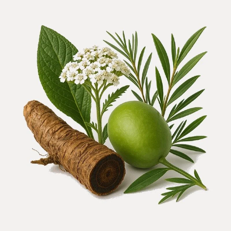 comfrey root, yarrow, tea tree and tamanu.jpg
