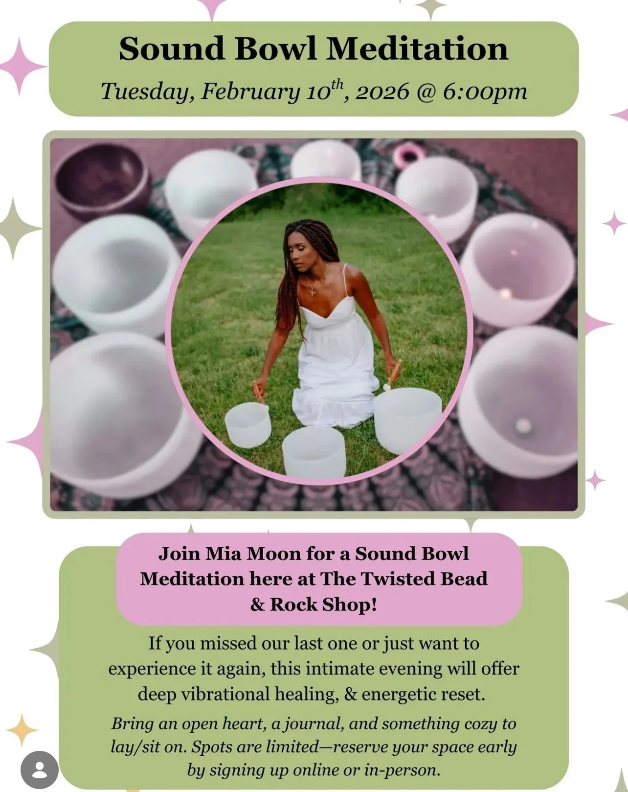 New Sound Bath Event with Mia Moon 