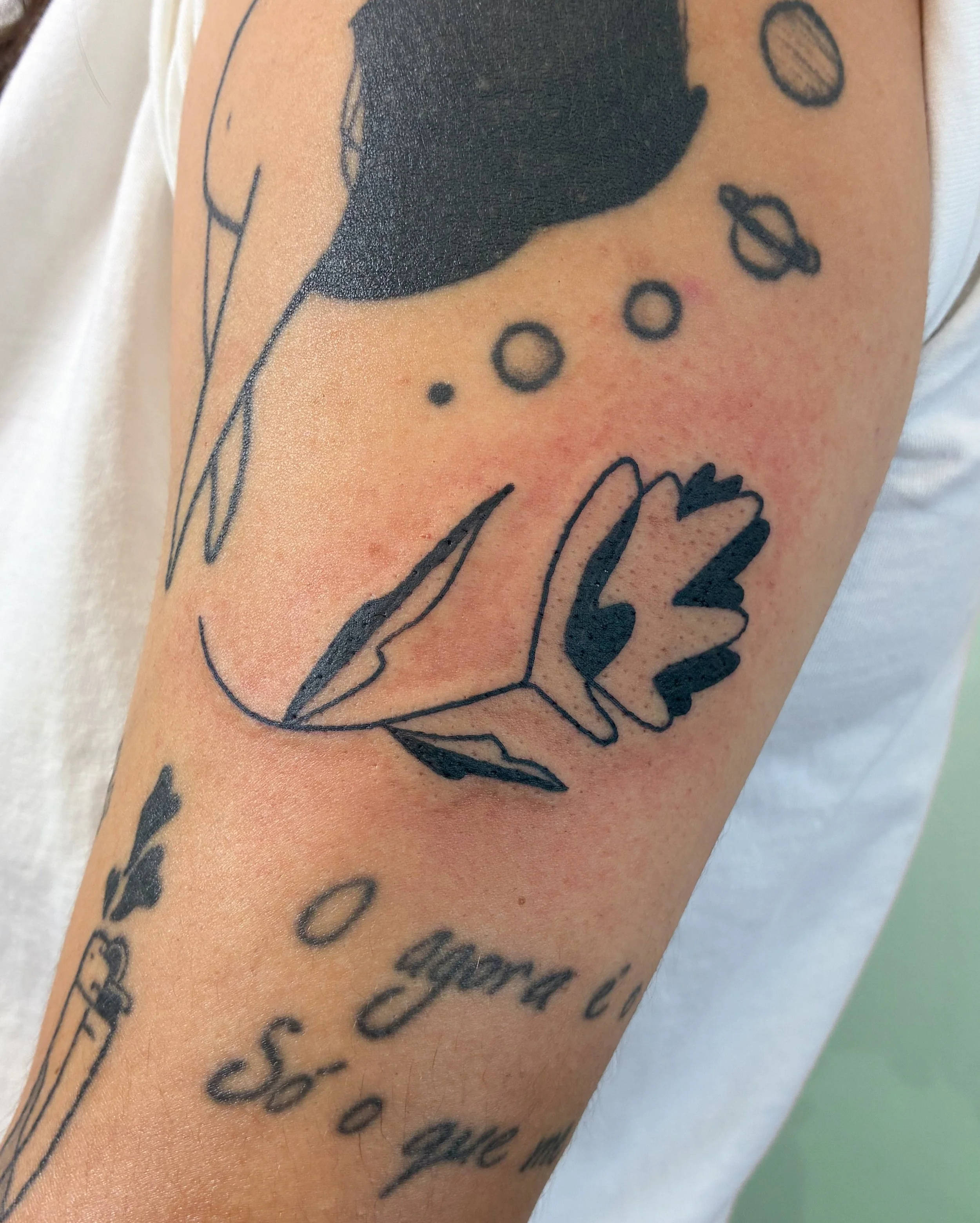 florzinha e catavento de cora&ccedil;&atilde;o, da @rikacerutti &ndash; obrigada por ter escolhido esses flashes, e confiar em mim com mais essas tatuagens, rika! 💙