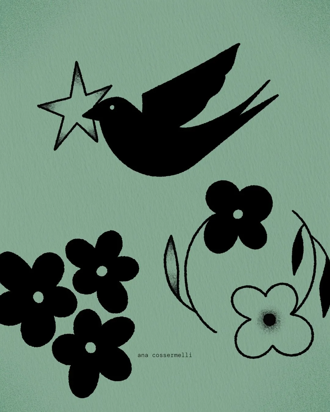novos desenhos dispon&iacute;veis pra tatuar &ndash; ainda n&atilde;o consegui atualizar no site, ent&atilde;o se gostar de algum e quiser saber tamanho e valores: me manda uma mensagem! 💙