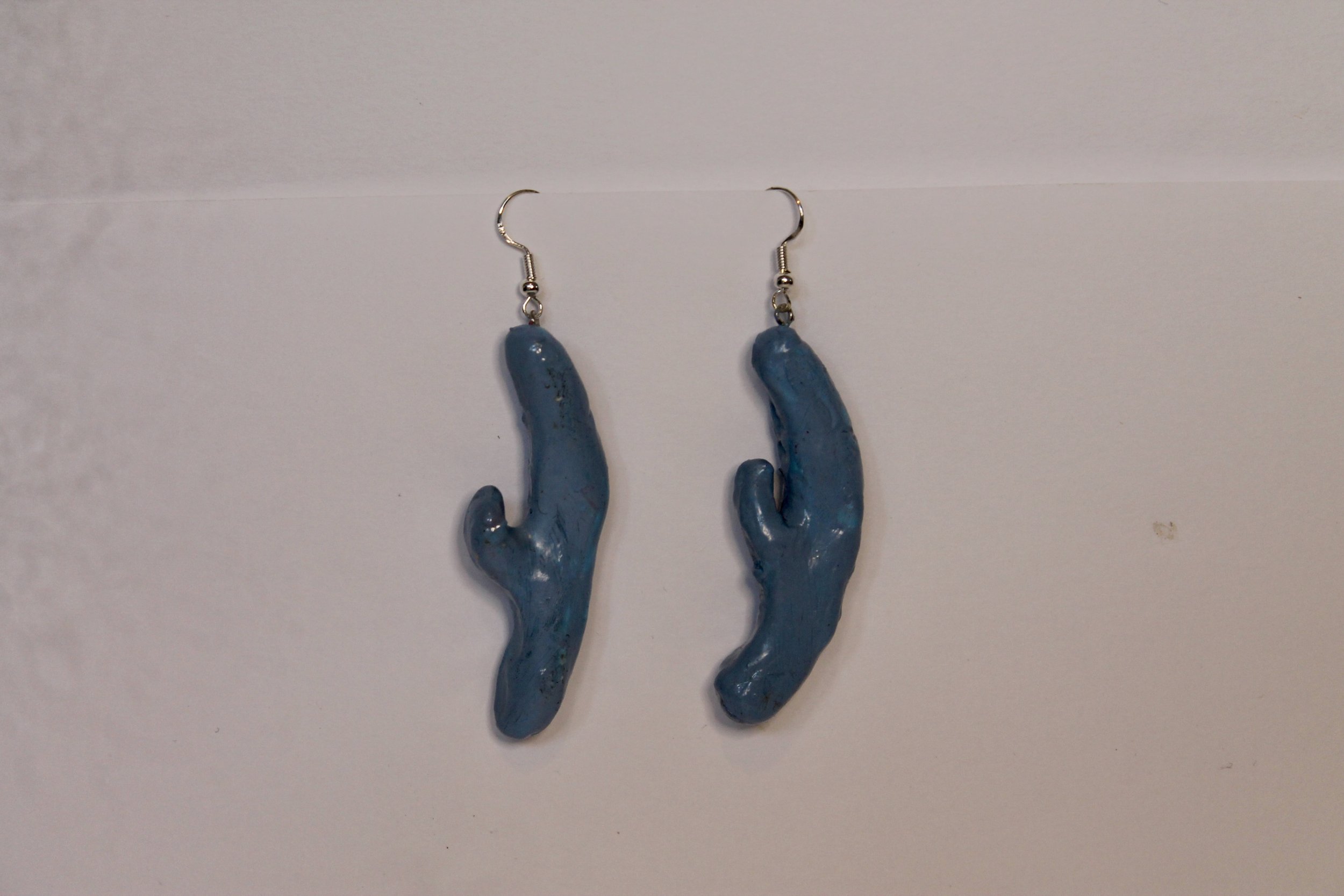 Blue rabbit earrings