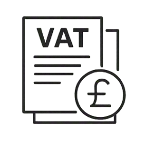 A document labeled 'VAT' with a pound currency symbol, representing a VAT tax document.