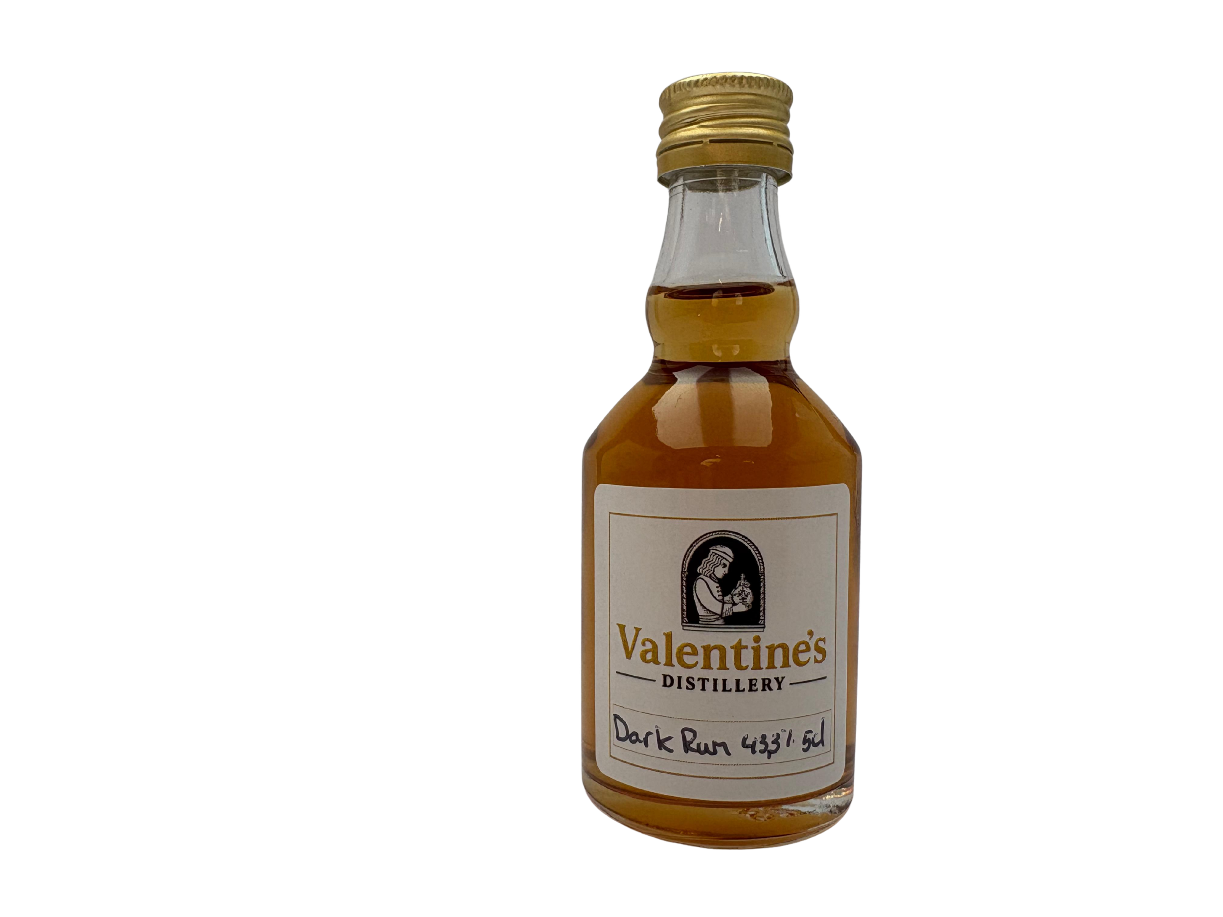 Valentine's Distillery Dark Rum 43,3% 5cl (miniatuur)