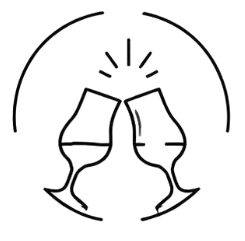 Geometric drawing of an outline square with sections divided by vertical, horizontal, and diagonal lines.