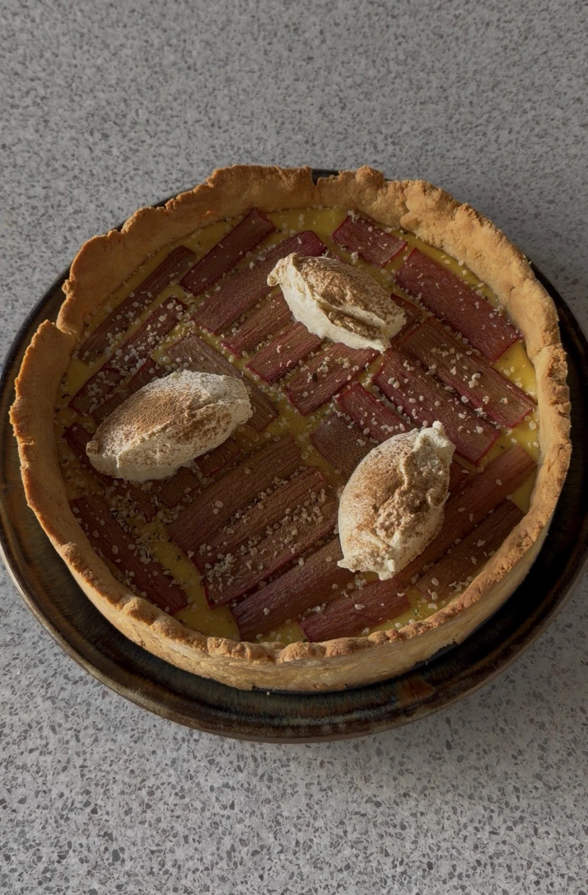 Rhubarb + Custard Tart