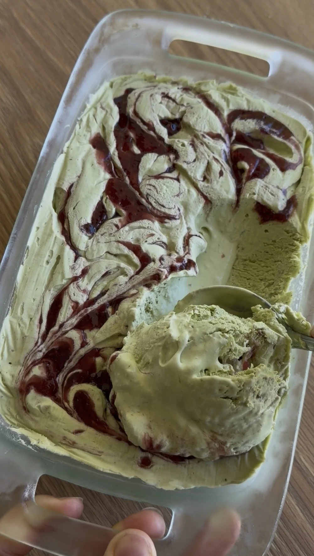 Matcha Raspberry Ripple Ice-Cream — Willow Park Farm