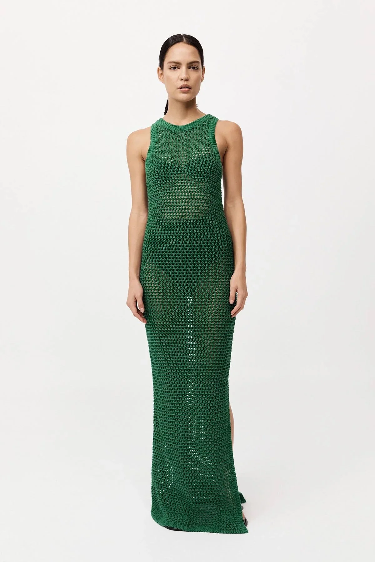 ST AGNI - Cotton Crochet Dress Verde