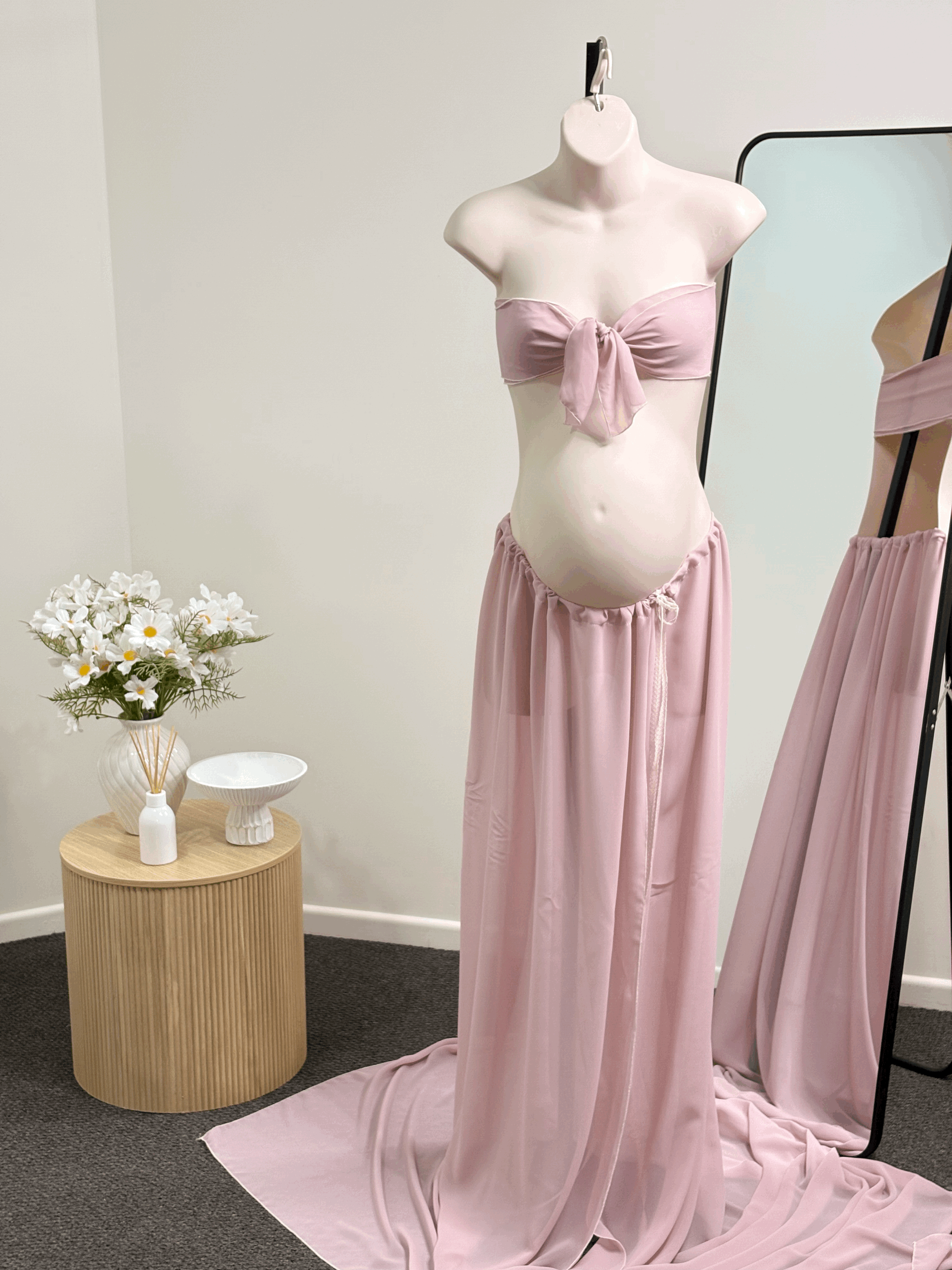 Mauve Belly Wrap Long with Crop