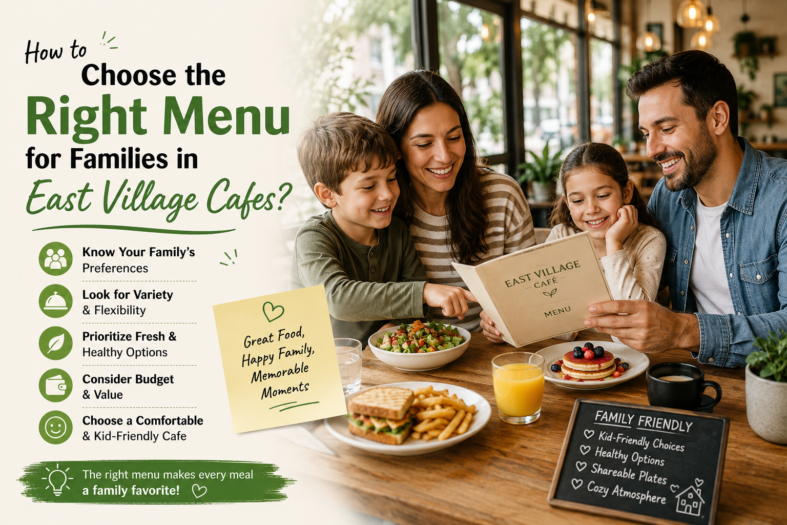 How to Choose the Right Menu for Families in East Village Cafes?