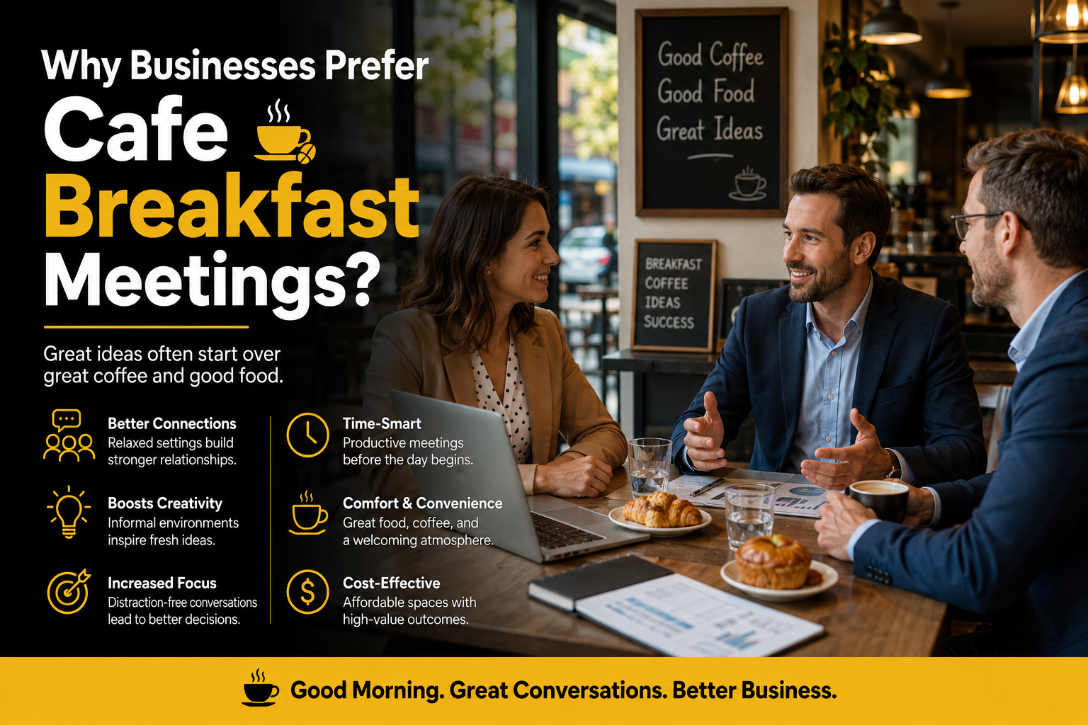 Why Businesses Prefer Cafe Breakfast Meetings?