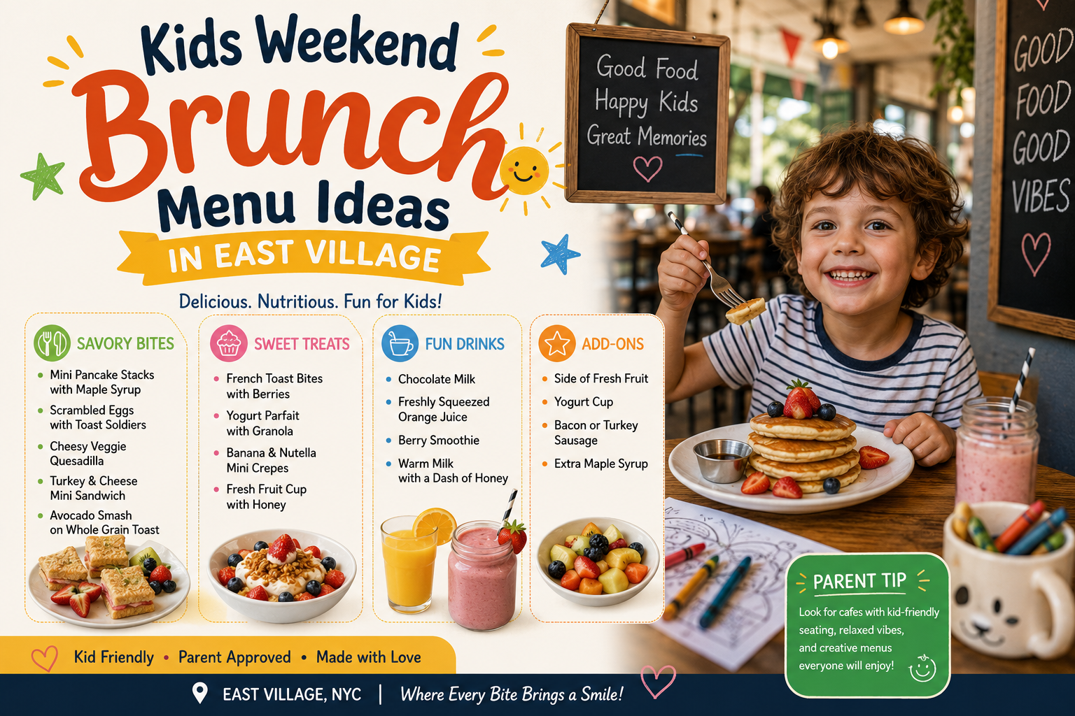Kids Weekend Brunch Menu Ideas in East Village