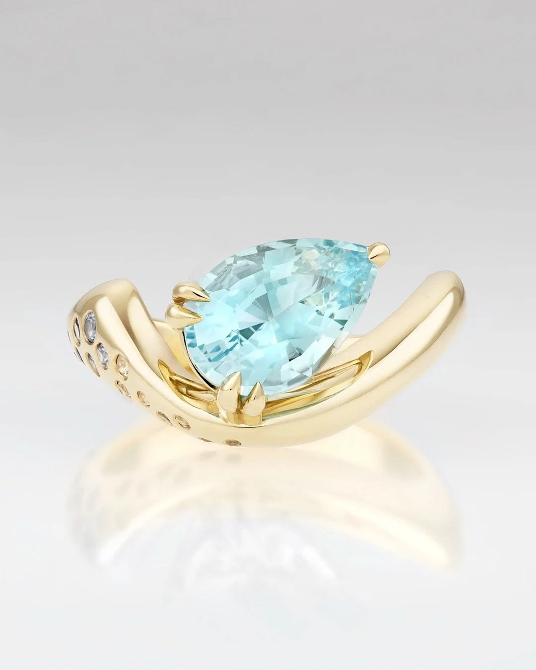 gorgeous blues 🧚🏼&zwj;♀️ a 2ct aquamarine &amp; tiny blue + white sapphires for Tasha&rsquo;s engagement ring