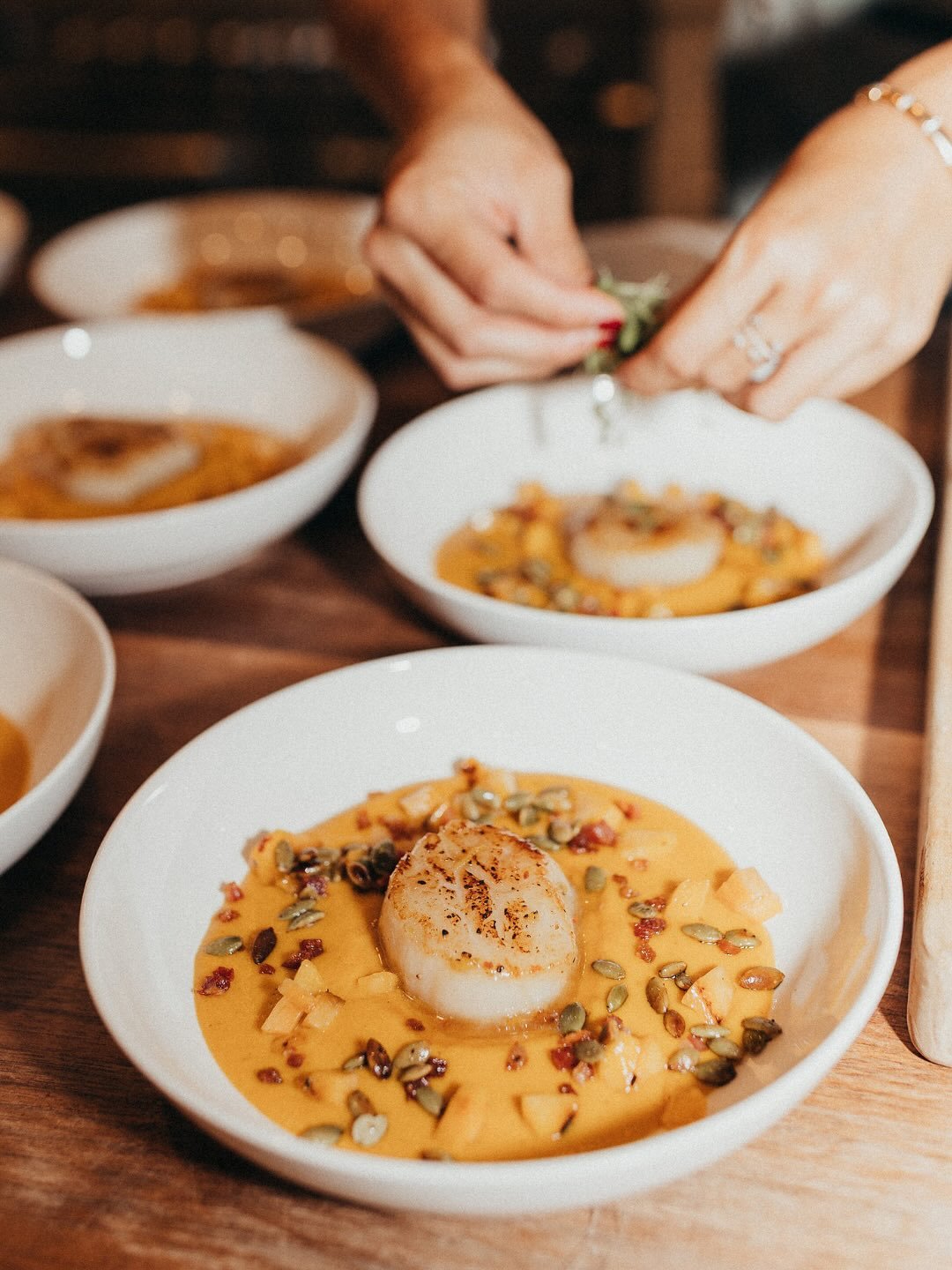 Some dishes linger long in memory and on the palate. This was one of them.

Our Peaty Scotch &ndash; Torched Scallop with Roasted Pumpkin &amp; Grilled Peach Soup balanced smoke, sweetness, and the quiet richness of autumn&rsquo;s harvest. A single s