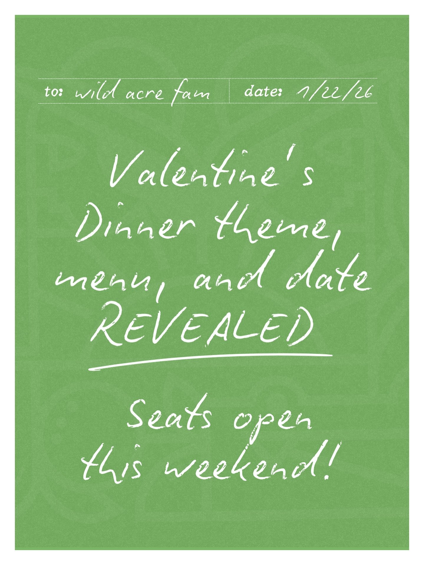 Falling in love&hellip; with a meal, with the table, with The Wild Acre.

On February 13th, our first Valentine&rsquo;s dinner ✨ Falling for the Wild ✨ unfolds like a first date: familiar ingredients in unexpected ways, textures that tease, flavors t