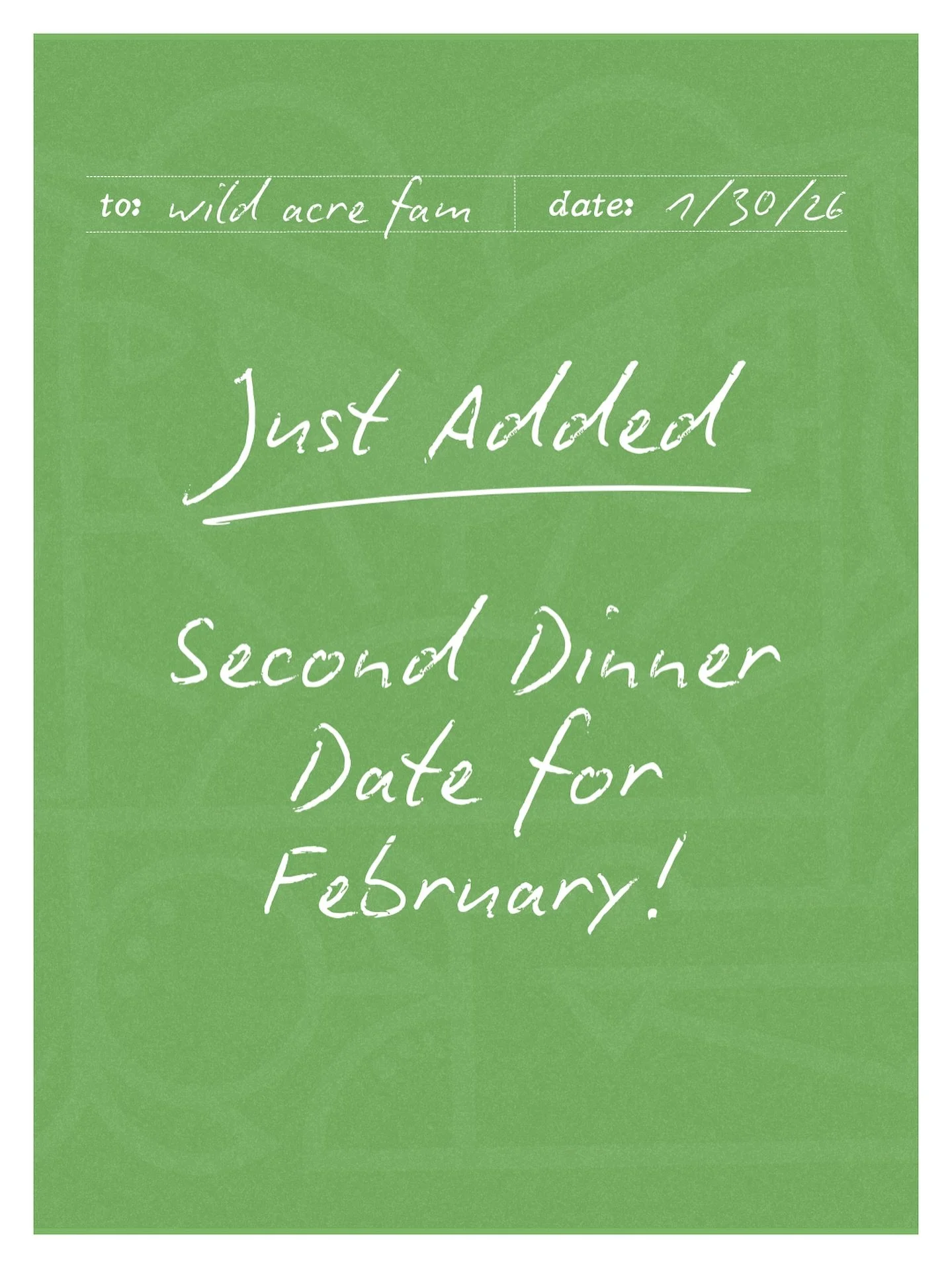 The love is real.
Our Falling for the Wild dinner on February 13th has officially sold out. And because so many of you asked, we&rsquo;re offering one more evening - Sunday, February 22nd.

Another opportunity to gather at the table and see what unfo