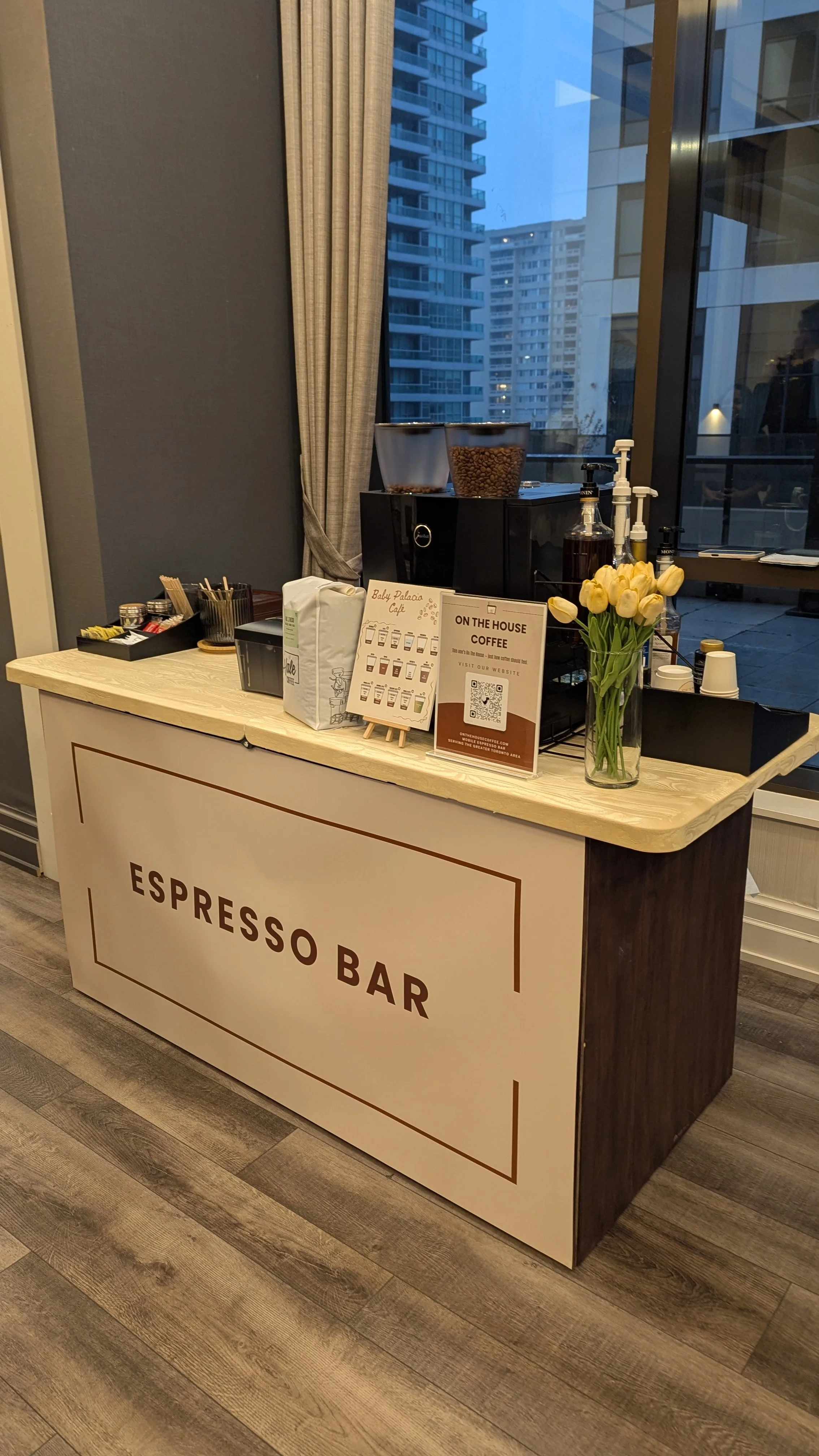 baby shower set up on the house coffee