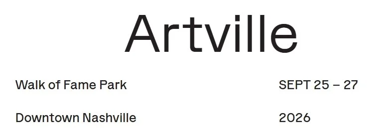 Artville event poster announcing the Walk of Fame Park event in Downtown Nashville from September 25 to 27, 2026.