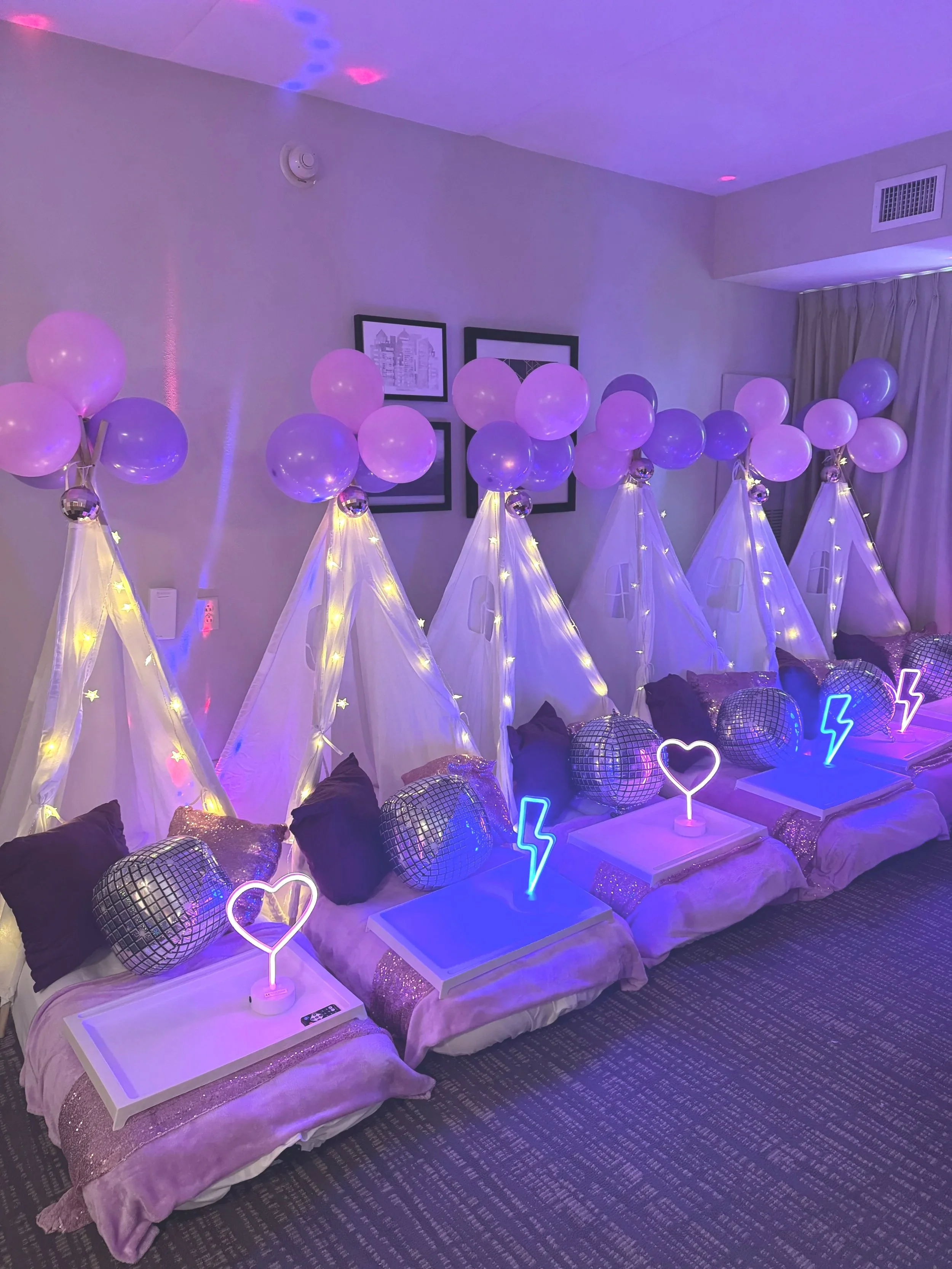 KPop - think purple, blue, pink, black, disco balls, and sequins!