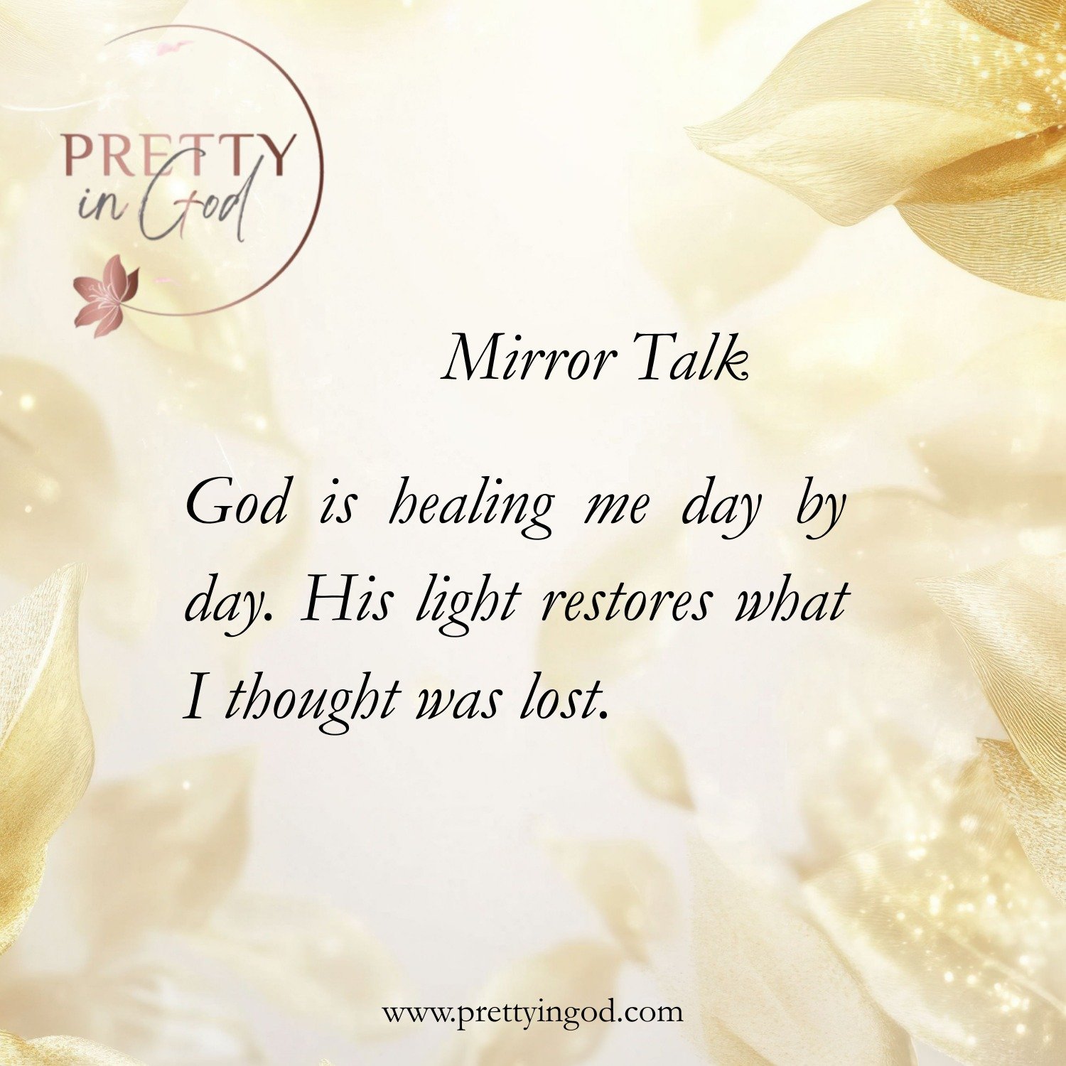 Healing doesn&rsquo;t always happen all at once.�Some days it happens quietly, little by little &mdash; and that&rsquo;s still God at work 🤍

#PrettyInGod #MirrorTalk #LightHasCome #HealingJourney #BecomingHer #GodIsRestoring #FaithHealing #Christia