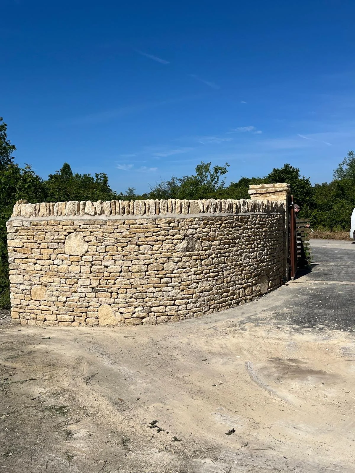 Traditional Cotswold drystone walling for a rural estate boundary