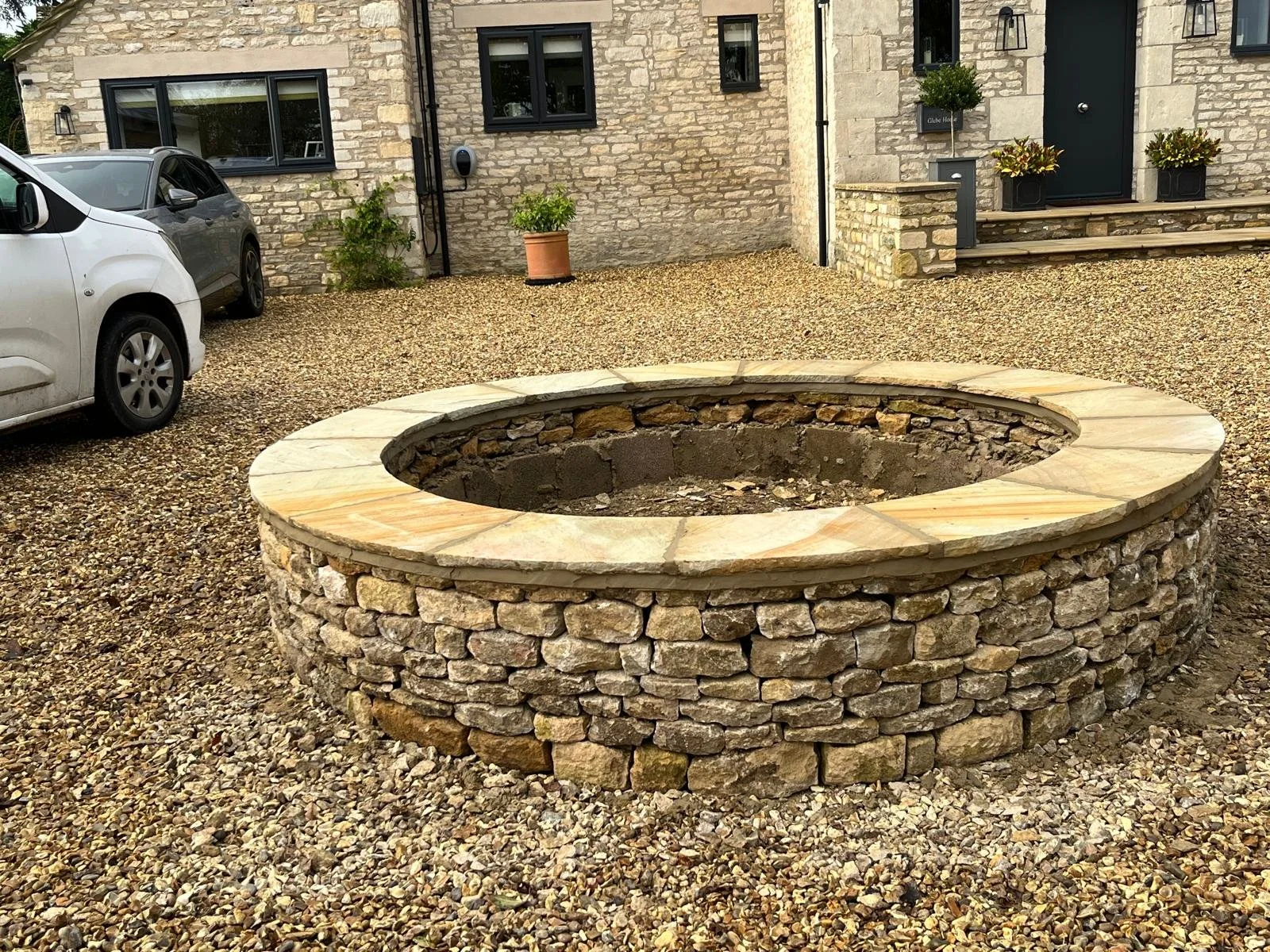 Bespoke cotswold drystone garden firepit