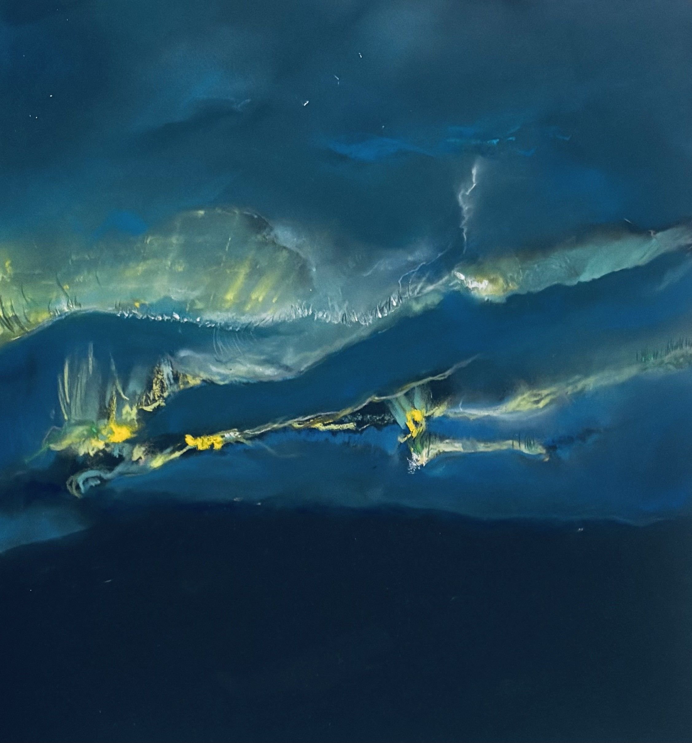 Northern Lights - Norway 2025 -  Soft pastels on , The Tube,' black paper sourced from Amsterdam.