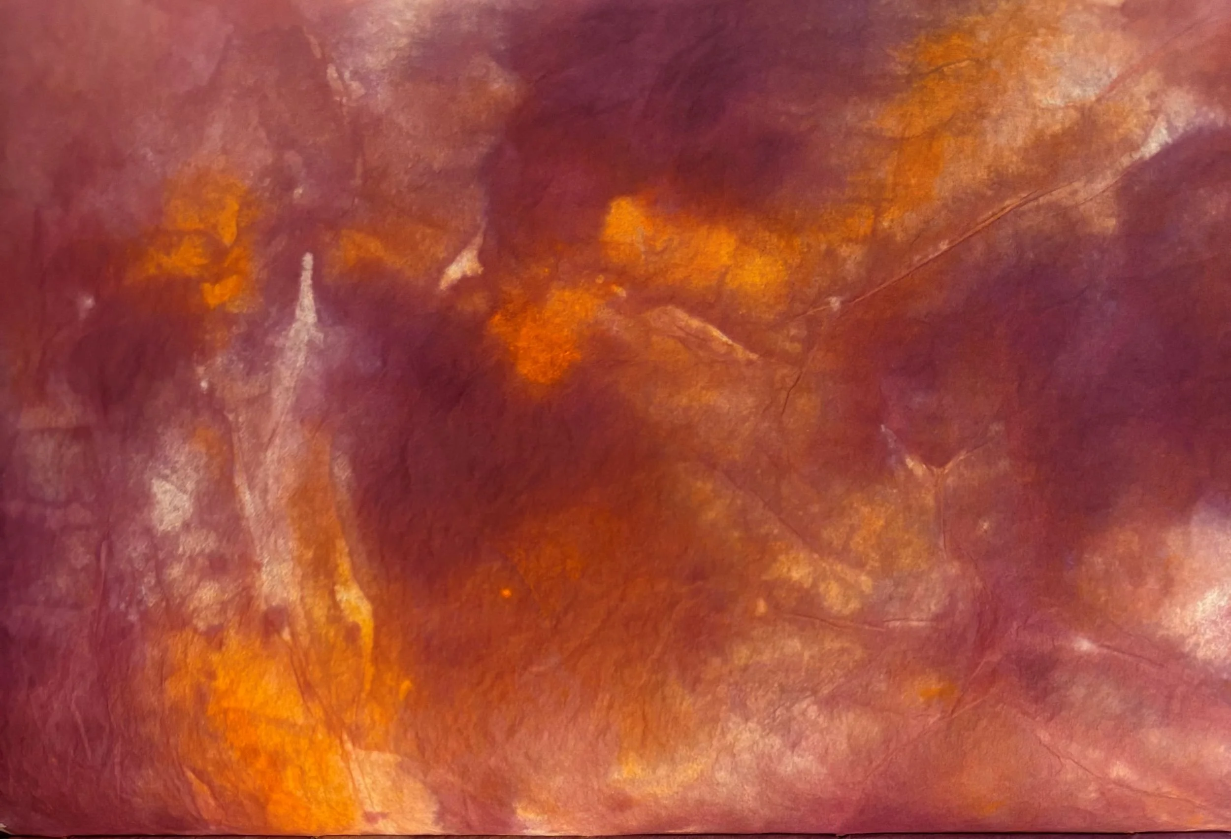  Summer storm-  En Doucet - Wet strength tissue paper, acrylic inks, intense Japanese white ink. 