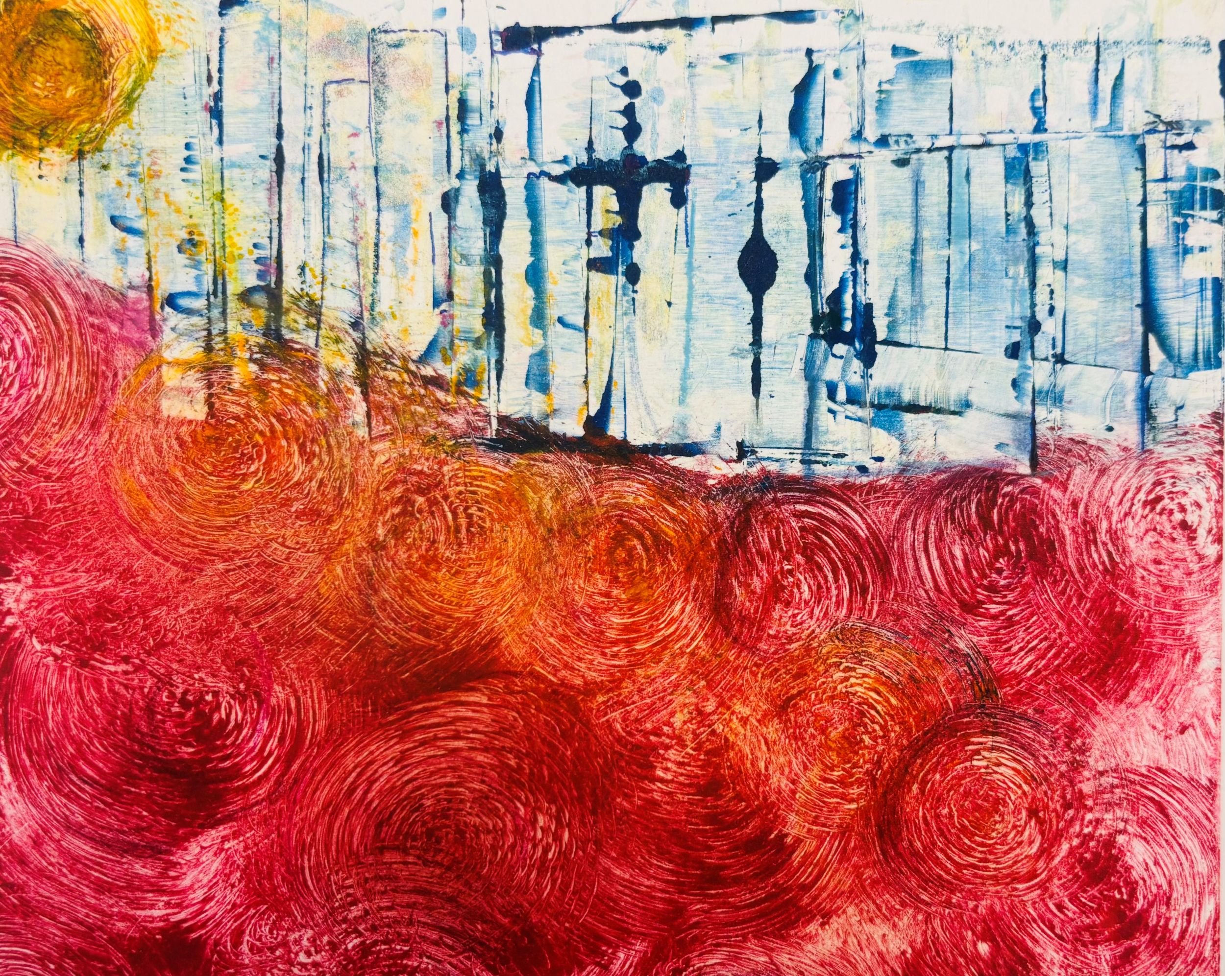  Calvary- Easter at En Doucet -  Monotype, Charbonel inks on Canson paper.