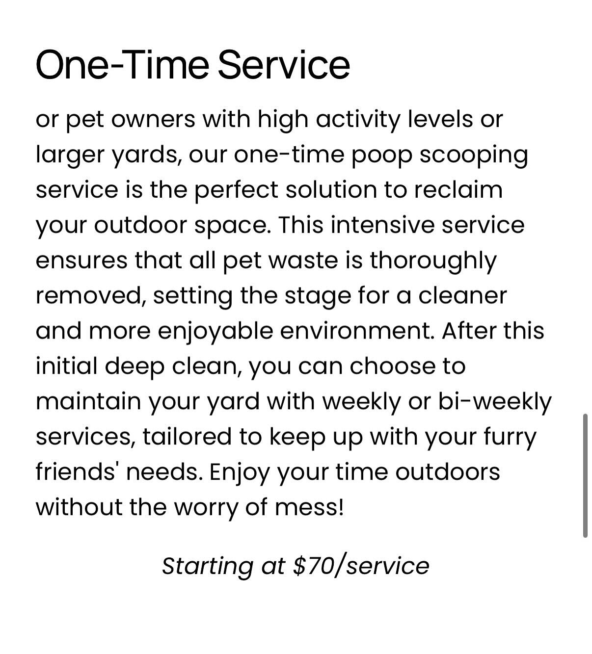 Our starting prices for the profession service proudly do for our customers and most importantly the dogs!!! Reach out for a personalized quote and give us a chance to meet your furry friends 🐶 🐾 #pet #dog #wasteremoval #poopscooping #homeservice #