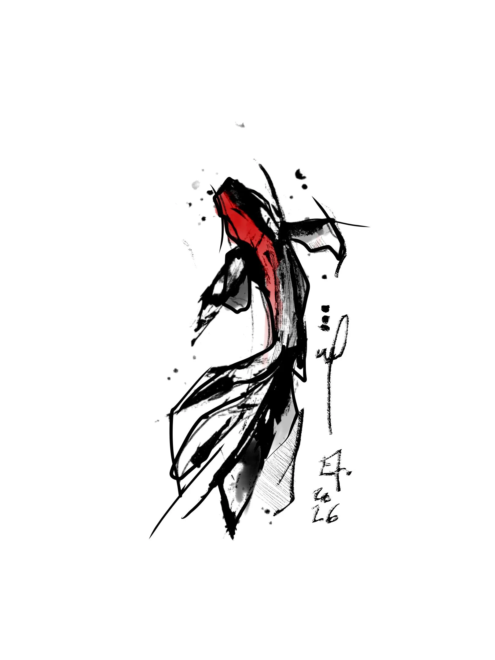 Brush stroke koi