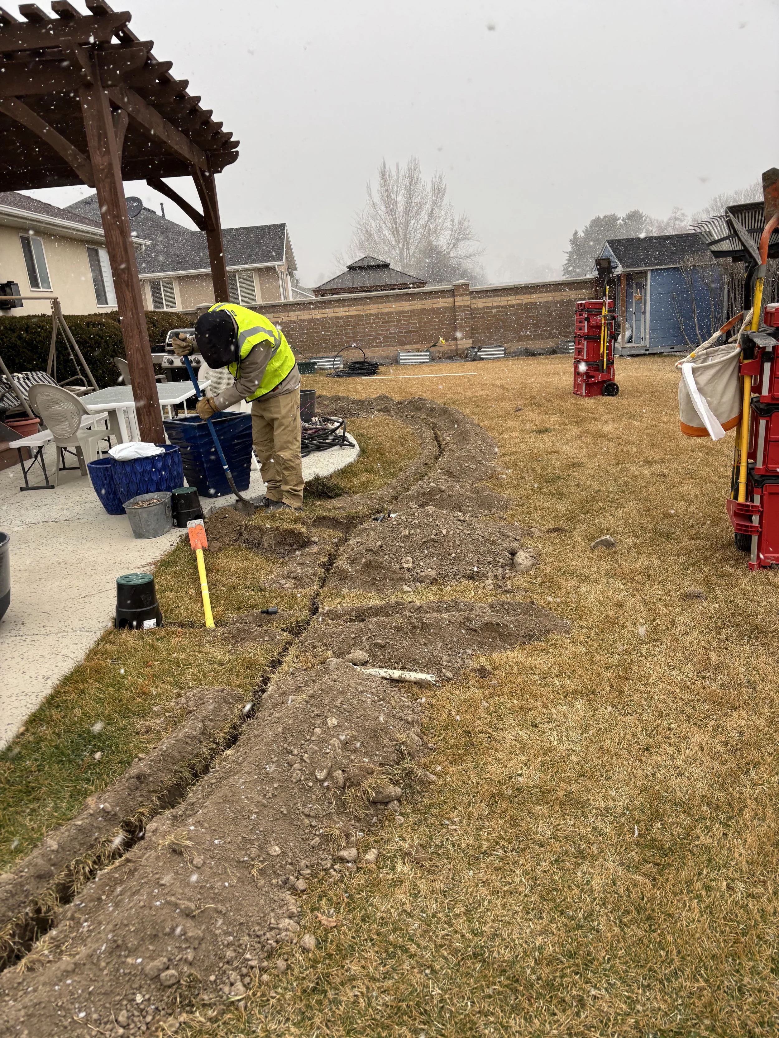 Pipe in the ground in a lawn