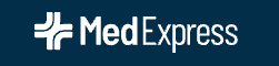 MedExpress logo with a dark background and white text
