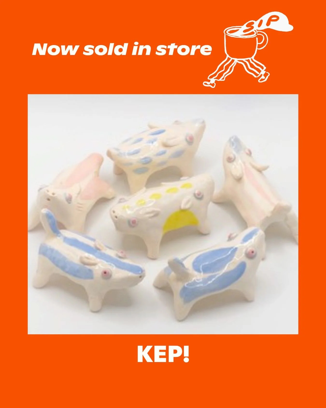 @kep.ceramics now sold in store! ⭐️ Kelly E. Potter is a sculptor, painter, and ceramicist working from Easthampton, MA. Her ceramic critters channel themes of awkwardness, dissociation, and bliss - they are misunderstood, sometimes stubborn, but alm