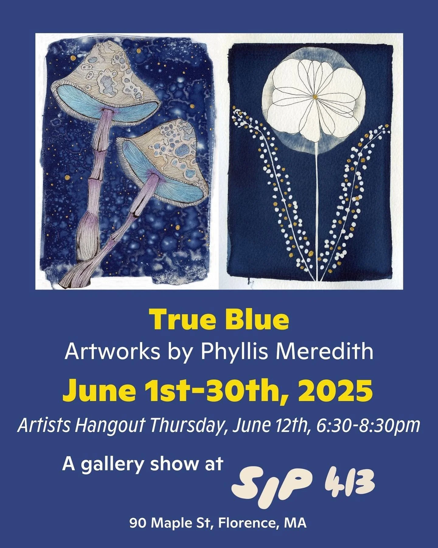 Our June Gallery show is &ldquo;True Blue&rdquo; by @phyllismeredithphoto !! 
🌠
Phyllis Meredith is a multimedia artist whose work flows between film photography, alternative photographic processes, fiber art, book arts, &amp; illustration. In True 