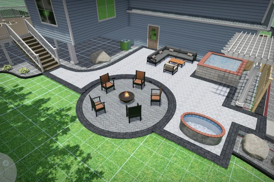 landscape fire pit rendering