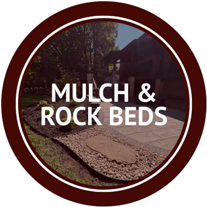 Mulch and Rock Bed