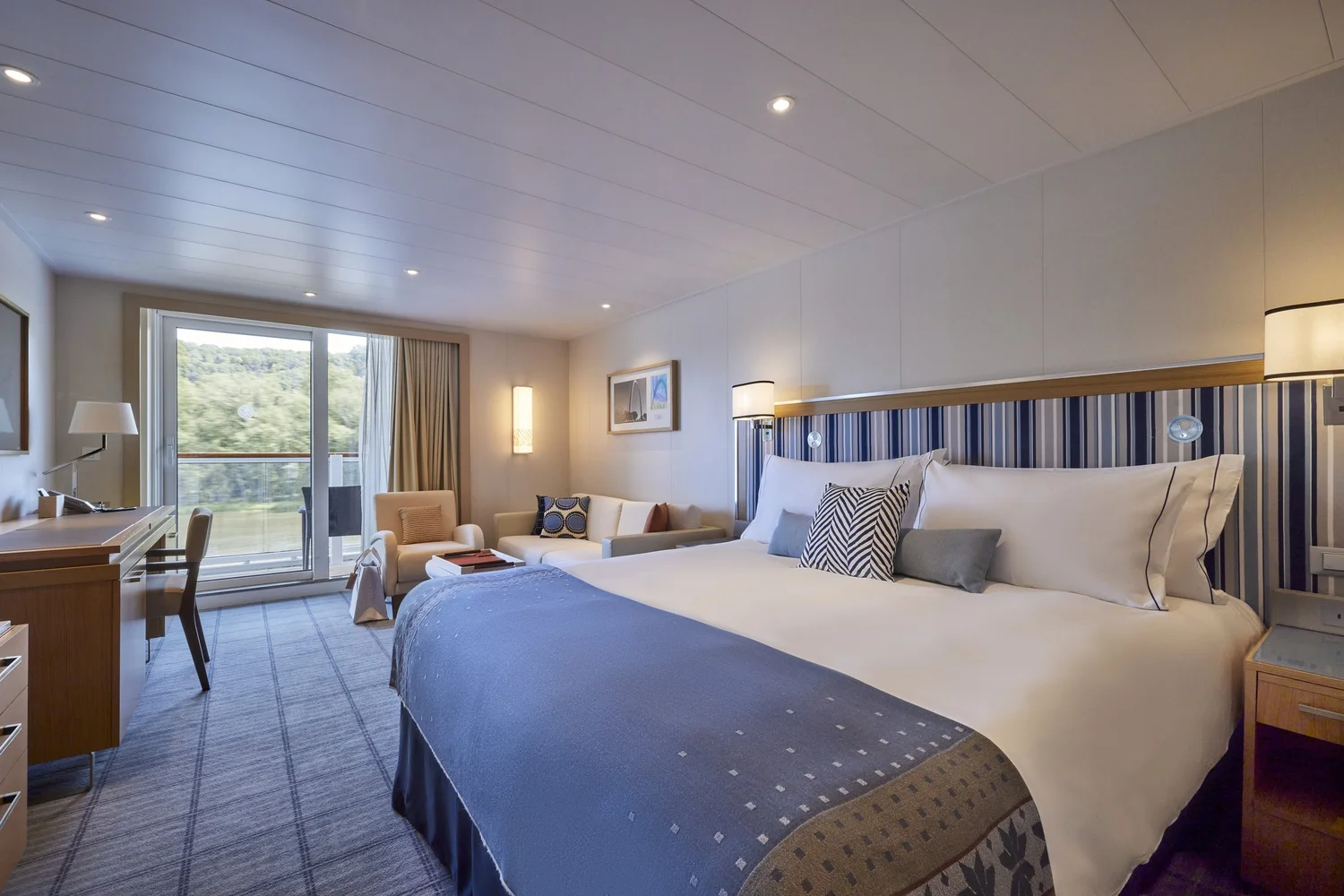 Deluxe Veranda stateroom aboard the Viking Mississippi