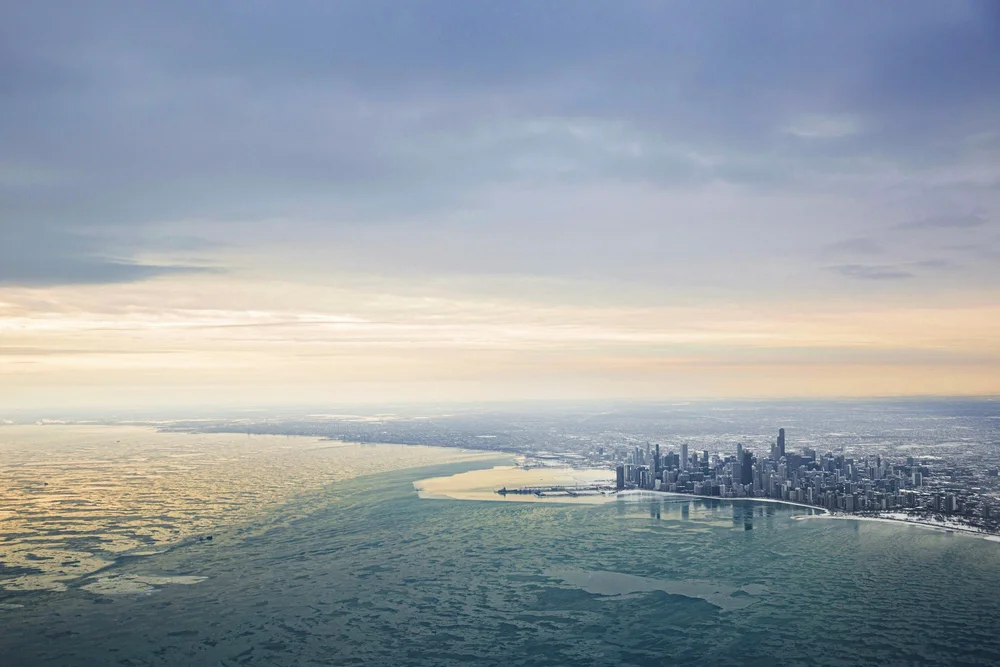 Aerial view of Great Lakes scenery