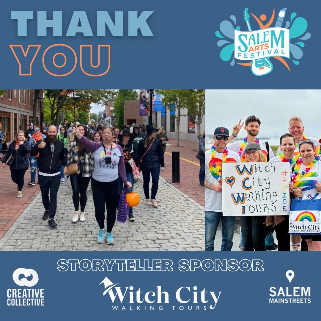 🚶&zwj;♀️ STORYTELLER SPONSOR SPOTLIGHT 🚶&zwj;♀️
Huge thanks to @witchcitywalkingtours , our amazing Storyteller and Social Media Sponsor for the 17th Annual Salem Arts Festival!

🏆 Award-winning tours you can trust: Witch City Walking Tours' 'Hist