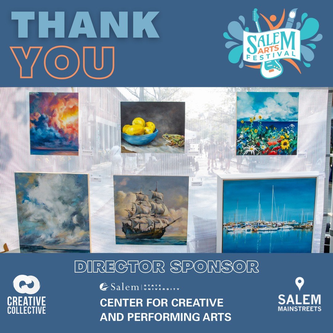 🎭 DIRECTOR SPONSOR SPOTLIGHT 🎭

Huge thanks to Salem State University Center for Creative and Performing Arts, our incredible Director sponsor for the 17th Annual Salem Arts Festival! @salemstate

Home to the stunning Sophia Gordon Center for Creat